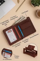 Casual Bifold Dark Brown Wallet for Men 