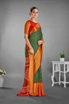 Moss Chiffon Printed Saree for Women 
