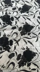 Georgette Printed Saree for Women, Black 