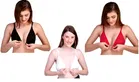 Cotton Blend Solid Non-Padded Front Open Bras for Women 