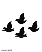 Star blackWooden Wall Hanging ,Black, Pack of 4