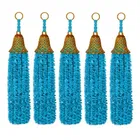 Handmade Unique Mini Feather Wool Tassels Garland with Bell Plastic 