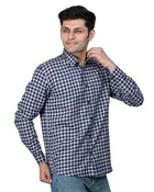 Cotton Blend Full Sleeves Chequered Shirt for Men 
