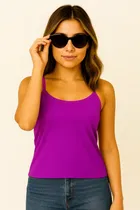 Cotton Solid Camisole for Women, Purple 