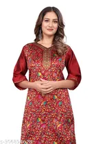 Pashmina Embroidered Kurti for Women 