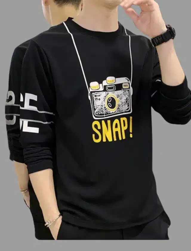 Full Sleeves T-shirt for Men (Black, XL)