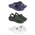 Combo of Sliders with Clogs & Slipper for Men (Multicolor, 6) (Set of 3)