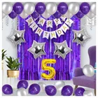 5th Happy Birthday Balloon Decoration Kit, Purple, Set of 1