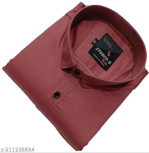 Cotton Blend Solid Shirt for Men, Rust (XXL) Pack of 1