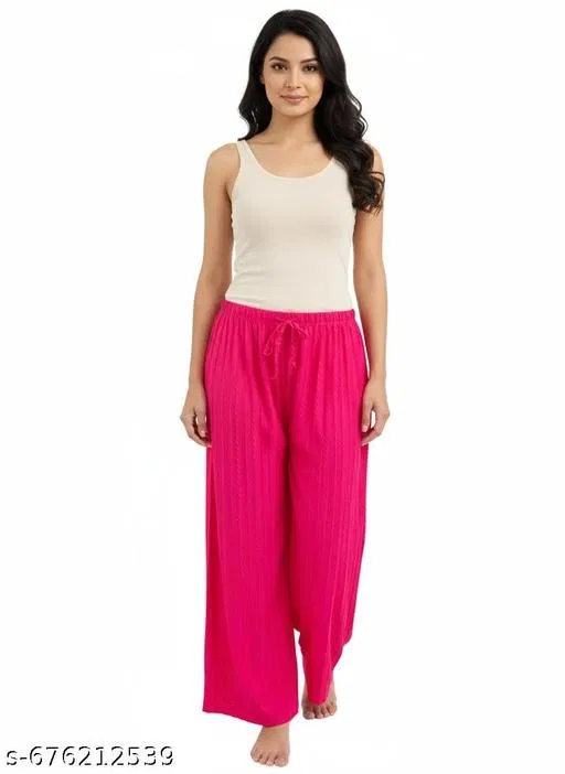Palazzos for Women (Pink, XL)
