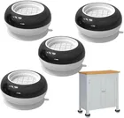 Plastic Washing Machine Vibration Pads (Black & White, Pack of 4)
