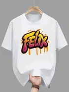 Polyester Printed Half Sleeves T-Shirts For Men, White 