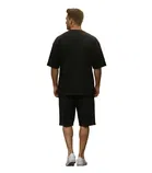 Polyester Printed Co-Ord Set for Men, Black 