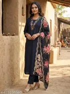 Embroidered Acrylic Kurta Set for Women 