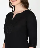 Viscose Rayon Embroidered A-Line Kurti with Pant 