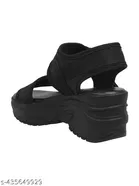Solid Block Open Toe Heels Black Size 9-10 Years