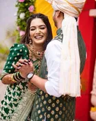 Litchi Silk Floral Saree for Women, Green 