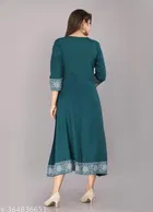 Anarkali Rayon Solid Kurti for Women 
