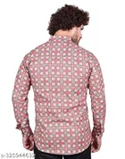 Cotton Blend Printed Short Kurta for Men, Multicolor 