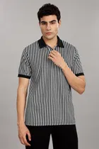 Cotton Blend Polo Neck T-Shirt for Men (Multicolor, M)