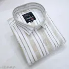 Cotton Blend Checked Shirt for Men, Cream 
