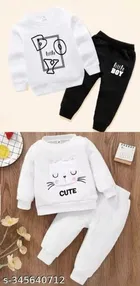 Hosiery Cotton Full Sleeves T-Shirt with Pant Clothing Set for Kids 