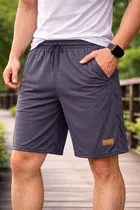 Polycotton Athletic Shorts for Men ,Grey 