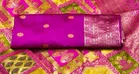 Litchi Silk Zari Woven Saree for Women, Pink 