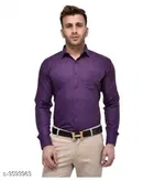 Cotton Blend Solid Full Sleeves Shirt for Men 