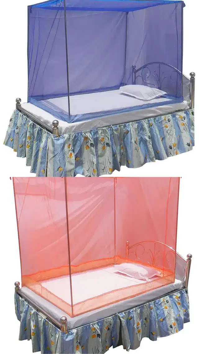 Single Bed Mosquito Net (Pack of 2) (Multicolor, 6x3 feet)