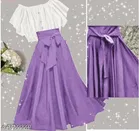 Polyester Solid Dress for Girls, Voilet 