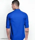 Cotton Solid Shirt for Men, Blue 