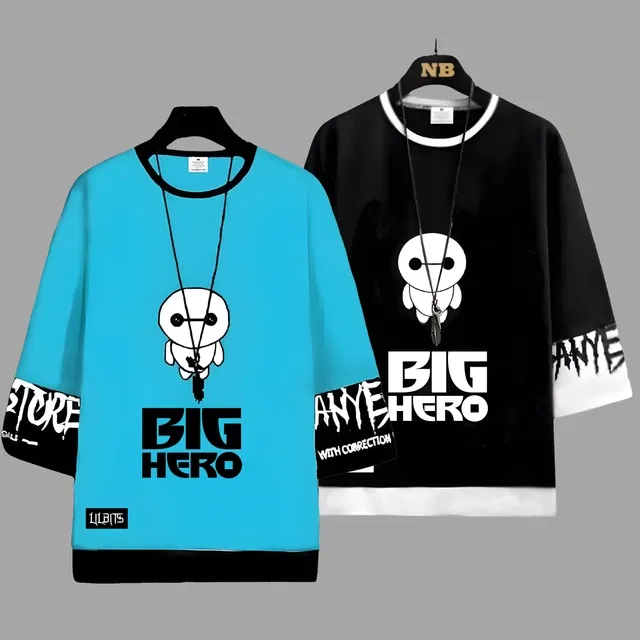 Round Neck Printed T-Shirts for Boys (Black & Sky Blue, 8-9 Years) (Pack of 2)