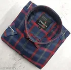 Cotton Blend Checkred Shirt for Men, Blue 