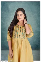Embroidered Floral Cotton Kurti for Women 