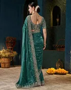 Bollywood Satin Embroidered Saree for Women 