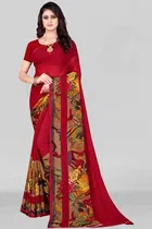 Georgette Printed Saree for Women 
