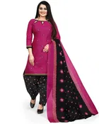 Cotton Suit Fabric with Dupatta for Women 