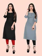 Crepe Solid Kurtis for Women 