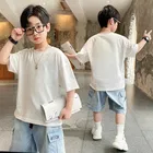 Round Neck Printed T-Shirt for Boys (White, 6-7 Years)