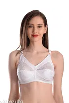 Nylon Bra for Women, White 