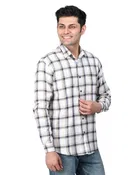 Cotton Blend Full Sleeves Chequered Shirt for Men 