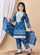 Cotton Rayon Kurta Set for Girls 