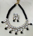 Beautiful Kundan Necklace Set for Women & Girls, Black