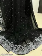 Georgette Saree for Women, Black 