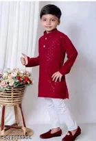 Embellished Rayon Kurta Set for Boys 