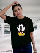 Cotton Printed T-Shirt for Women, Black & Grey, Pack of 2 