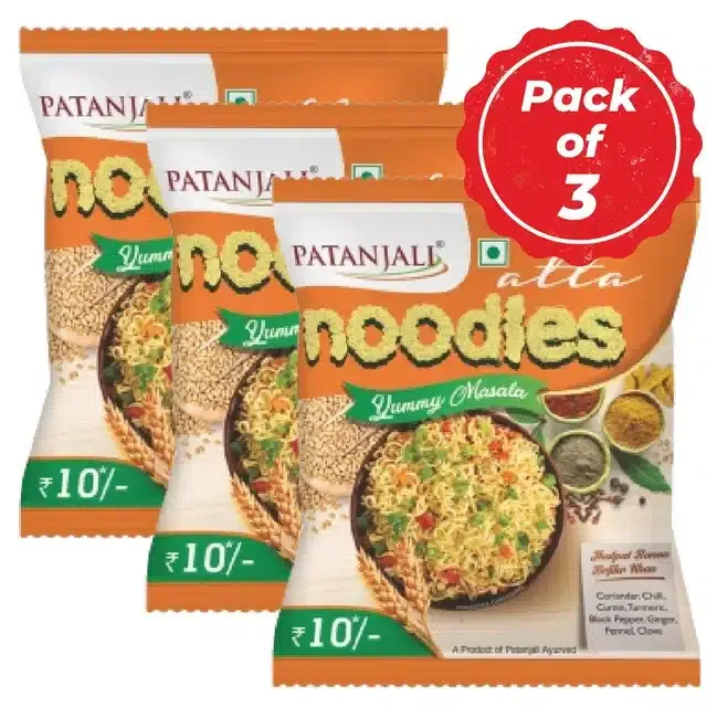 पतंजलि आटा नूडल्स यमी मसाला 60 g (सेट ऑफ़ 3)