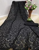 Net Solid Saree for Women 