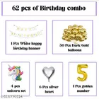 62 Pcs 5th Birthday Decoration kit, Golden, Set of 1